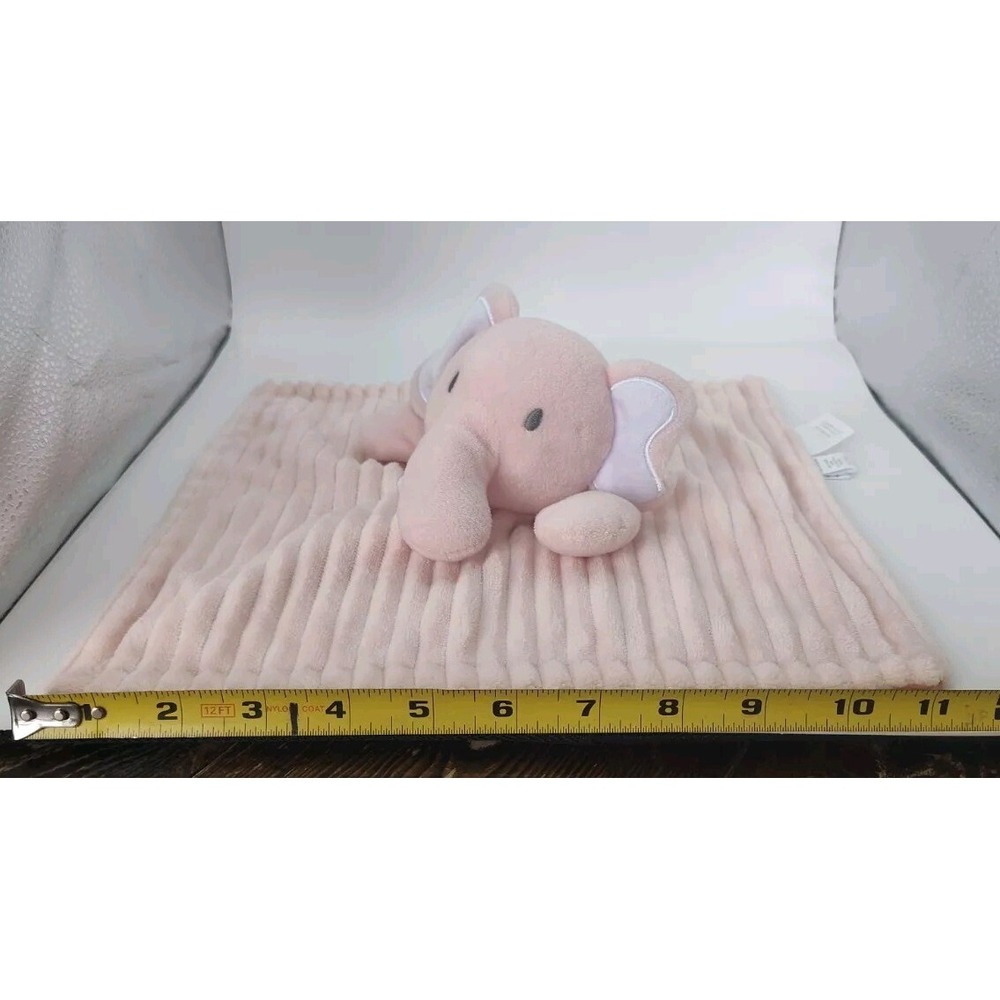 Pink Elephant Plush Lovey Security Blanket Modern Baby Cuddle Toy Pink Soft - Picture 10 of 10